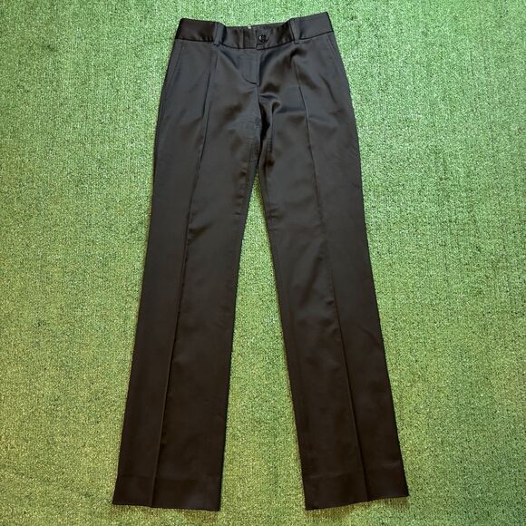 Dolce & Gabbana Women's Black Straight Leg Silk Trouser Pants SZ 38 XS Authentic - Picture 1 of 8